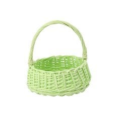 Košara iz ratana 19 x 19 x 8,5/23 cm z ročajem – zelena *8338