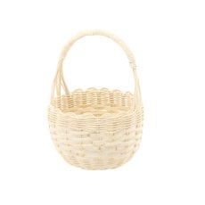 Košara iz ratana 18 x 12/23 cm z ročajem – bela *8758