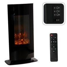 Stenski / prostostoječi kamin z učinkom plamena – 40 x 14,5 x 82 cm – 1000/2000 W