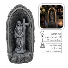 Marijin kip s križem v kapelici LED 15,5 x 13,5 x 30,5 cm *9990