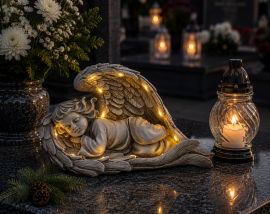 Ležeča figurica angelčka LED - DED0064