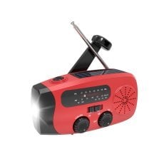 Prenosni solarni radio SOS 2000 mAh, rdeč *5411