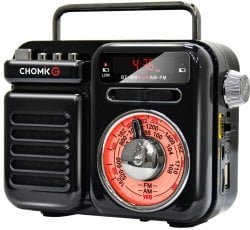 Črn retro solarni radio Bluetooth s powerbankom 2000 mAh *5459