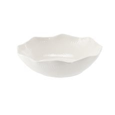 Okrogla porcelanasta skleda za solato z valovitim robom, 25,5 x 25,5 x 7,5 cm, pakiranje = 4 kosi, *0996