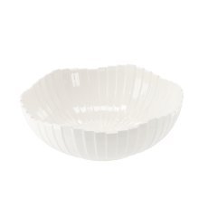 Okrogla porcelanasta skleda za solato 25,5 x 25,5 x 8,5 cm z valovitim robom, pakiranje = 4 kosi *1009