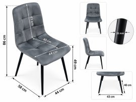 Chomik - Jedilniški stol  - siv - FAT1405