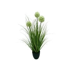 Umetna trava v loncu – beli okrasni česen 70 cm *1740