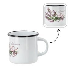 Emajliran lonček 1 L 11 cm bel s sivko *4307