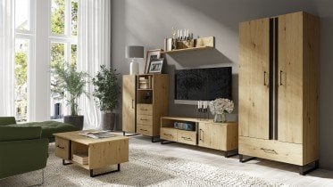 Dnevna soba Francis - Artisan hrast/črna