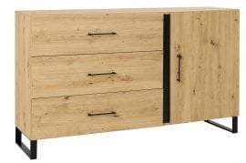 Komoda Francis reg 5 - Artisan hrast/črna