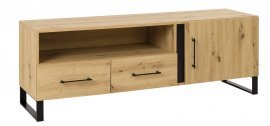 Široka TV komoda Francis reg 6 - Artisan hrast/črna