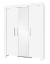 Garderobna omara z ogledalom Cezar reg 1 - Bela