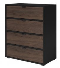 Komoda Verona reg 6 - črna/oreh