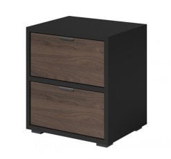 Nočna omarica Verona reg 7 - črna/oreh