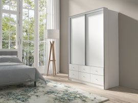 Garderobna omara z drsnimi vrati Neapol - Bela