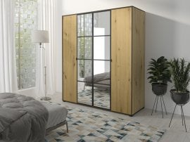 Garderobna omara Oslo I - Artisan hrast/črna - 180 cm