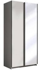 Garderobna omara z drsnimi vrati Rick - 100cm - Siva