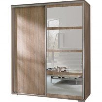 Garderobna omara z drsnimi vrati Leo - 180 cm - Sonoma