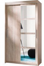 Meble Jurek - Garderobna omara z drsnimi vrati Nero - 120 cm - Sonoma
