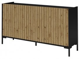 Komoda Lando reg 2 - črna/artisan hrast