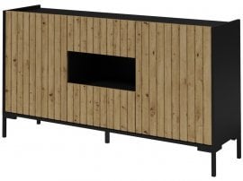 Komoda Lando reg 3 - črna/artisan hrast