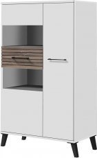 Vitrina Carlo reg 3 - bela/flagstaff hrast