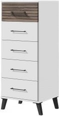 Komoda Carlo reg 4 - bela/flagstaff hrast