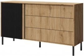 Komoda Mia reg3 - večni hrast/črna