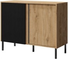 Komoda Mia reg4 - večni hrast/črna