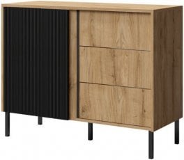 Komoda Mia reg5 - večni hrast/črna