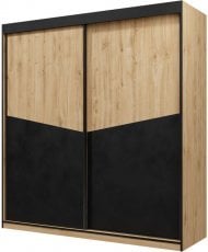 Garderobna omara Aston 200 cm reg1 - večni hrast/črn