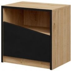 Nočna omarica Aston leva reg6 - večni hrast/črn