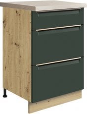 Spodnja omarica s predali Glamour Gla 9D 50 - zelena