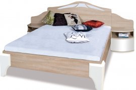 Postelja Dome DL2-4 - 160x200 cm z omaricami - hrast sonoma