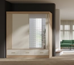 Garderobna omara Canada - riva hrast/kašmir