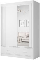 Garderobna omara z drsnimi vrati Canada CA-21-15 - 150 cm - bela