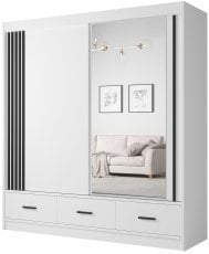 Garderobna omara z drsnimi vrati Canada CA-24-20 - 200 cm - bela/črna