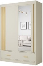 Garderobna omara z drsnimi vrati Canada CA-35-15 - 150 cm - kašmir/zlata