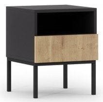 Črna mat/Hrast Artisan