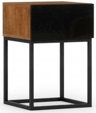 Nočna omarica Avorio - hrast artisan/črna sijaj