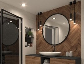 Ogledalo Grace 100 cm - črno