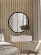 Ogledalo Grace na vrvi 80 cm - črno