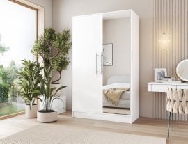 Garderobna omara Alarica z ogledalom 120 cm - bela