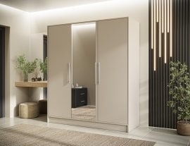 Garderobna omara Alarica z ogledalom 180 cm - kašmir