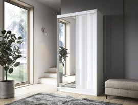 Garderobna omara z drsnimi vrati Biancco II z ogledalom - 120 cm