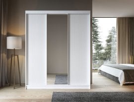 Garderobna omara z drsnimi vrati Biancco III z ogledalom - 180 cm