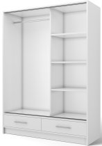 Eltap - loft - Garderobna omara z drsnimi vrati Estantte II z ogledalom - 150 cm - bela