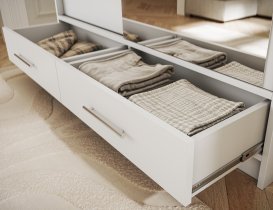 Eltap - loft - Garderobna omara z drsnimi vrati Estantte II z ogledalom - 150 cm - bela