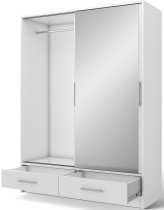 Eltap - loft - Garderobna omara z drsnimi vrati Estantte II z ogledalom - 150 cm - bela