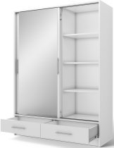Eltap - loft - Garderobna omara z drsnimi vrati Estantte II z ogledalom - 150 cm - bela